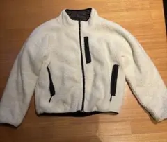 リバーシブル ホワイト フリースジャケット ボアジャケット