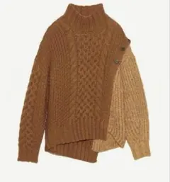 LILYBROWN（リリーブラウン）ハーフケーブルニットトップス