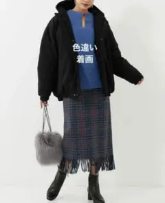 ブラクトメント　ユナイテッドアローズ チェック フリンジスカート