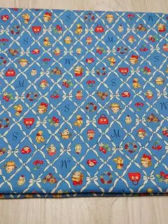 ♥キルトゲイト生地 マーガレット＆ソフィー♥ リボン花柄 青色 生地幅×50cm