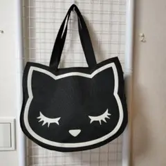 猫の顔トートバッグ 黒 雑誌の付録