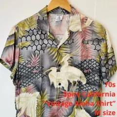 USA製 SPIRE california 総柄ポロシャツ Mブルー ss151 - メルカリ