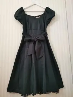 レストローズ ダークグリーン 半袖ワンピース パーティー結婚式 日本製