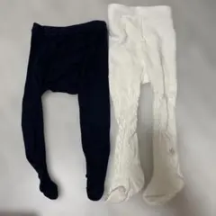 POLO ベビータイツ 75サイズ 白 ネイビー