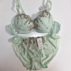 花柄刺繍　ブラジャーショーツセット　B80 Ｌ　エメフィール