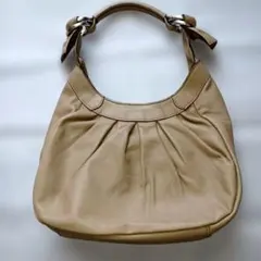 SAZABY ベージュ レザー ショルダーバッグ