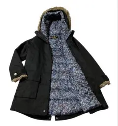 【美品】フェリシモ サニークラウズ 花柄ライナー モッズコート 3way 黒 M