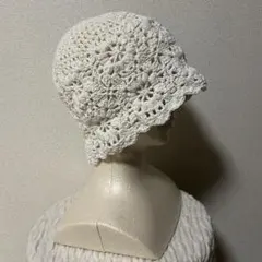 ハンドメイド クロシェハット バケットハット サマーハット レースハット 春夏