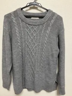 chocol raffine robe 厚手　長袖　ニット　グレー　フリーサイズ