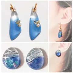 1860 ） SALE カボション 琉球ガラス レジン ピアス イヤリング - メルカリ