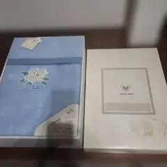 未使用　HANAE MORI　ウールミックス毛布 140×200cm 水色