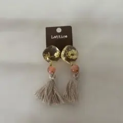 Lattice ドライフラワー タッセル ピアスのサムネイル