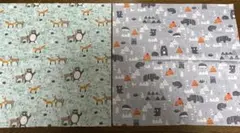 北欧風アニマル柄ファブリック 2枚セット（50cm×50cm）