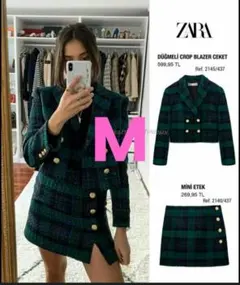 ZARA チェック柄 テーラードジャケット