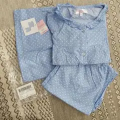 マザウェイズ　半袖パジャマ　150　収納袋付き　ブルー　水玉