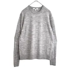 UNIQLO ユニクロ　薄手　長袖ニット　グレー　ウール100 やわらか　春秋