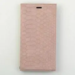 新品 iPhoneXS X 手帳型 PUレザー クロコ 薄ピンク PUレザー