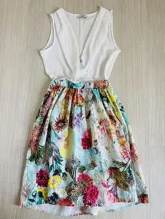 EGERIE切り替え花柄ワンピース