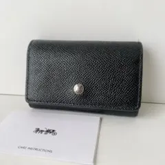 【 COACH 】 コーチ　キーケース　5連　5リング　レザー　ブラック　黒