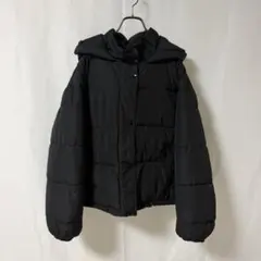 NICE CLAUP 中綿 フード付きジャケット ブラック F ナイスクラップ