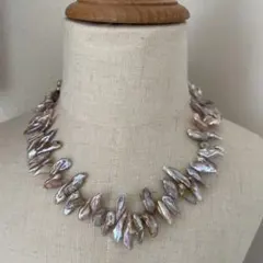 天然淡水パール　バロック　無核　天然色　ネックレス　ハンドメイドパーツ