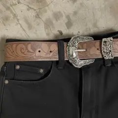 シルバー アメカジ ウエスタンベルト ヴィンテージベルト y2k 海外ストリート