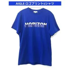 エーグルAIGLEロゴプリントtシャツ 、ブルー Lサイズのサムネイル