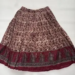 古着　used vintageインド綿　花柄スカート