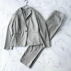 ✨美品✨ グリーンレーベルリラクシング　パンツスーツセットアップ　薄緑系　ML