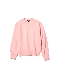 【新品】ユニクロ　プレミアムラムクルーネックセーター　長袖 ピンク ニット　XL