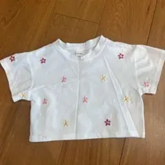 花刺繍付きホワイト　セットアップ　70〜80