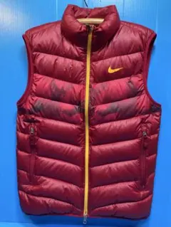 【NIKEGOLF】ナイキゴルフ メンズ ダウンベスト M／レッド ポケッタブル