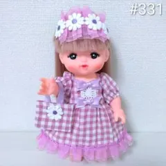 331 メルちゃん 服 ハンドメイド 3点セット ワンピース 髪飾り バッグのサムネイル