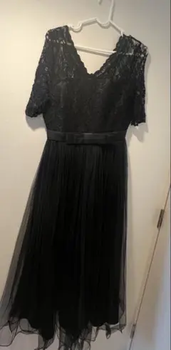 黒 レース Aライン パーティードレス　ロングドレス