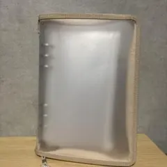 【ダイソー】A5 6リングファイル（ジッパー付・パープル）＆リフィル 3点セット