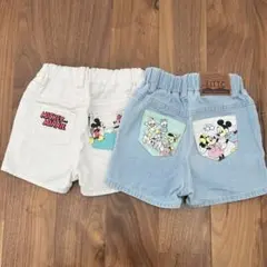 LITTC リトシー　ミッキー ミニー デニムショートパンツ　ディズニー