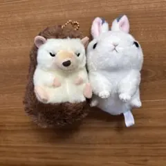 ハリネズミ ウサギ ぬいぐるみ マスコット 2点セット