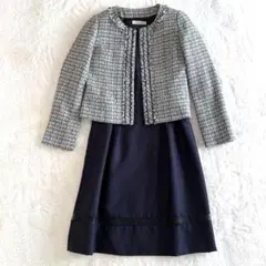 卒業式 入学式 ママスーツ ツイードジャケット ワンピースセット 11AR