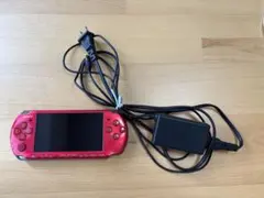 Sony PSP 3000 本体 レッド 充電器付き バッテリー無し