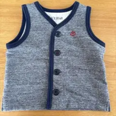 BLACK BEAR ボタン付きベビーベスト　70〜80