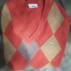 LACOSTE ニット アルパカ20％混合ニットセーター アーガイル柄4サイズ