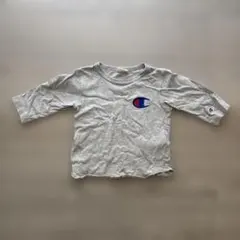 Champion グレー 5部袖長袖Tシャツ 110