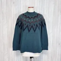 【SevendaysSunday】長袖ニット セーター ハイネック グリーン