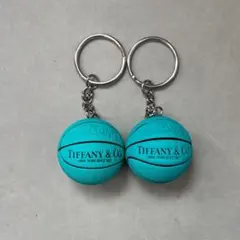 バスケットボールキーホルダー　ブルー　2個セット