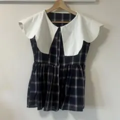 tocco closet トッコクローゼット チェック柄フリル襟半袖トップスのサムネイル