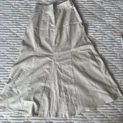 flower ベージュ フレアロングスカート