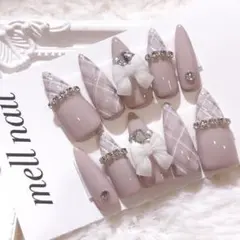 3564 ネイルチップ 量産型 ワンホン フレンチガーリー 韓国 地雷 オーダー