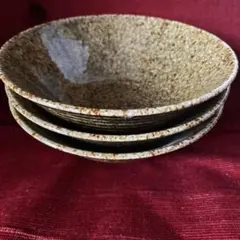 ブラウン系陶器のラーメン丼3個