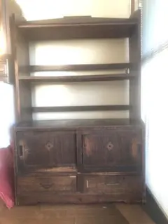 アンティーク 寄木細工 キャビネット 棚 昭和レトロ【都内引取限定】