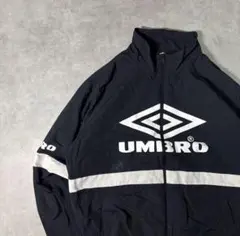 umbro アンブロ 00sナイロンジャケット ビックロゴ ブラックL